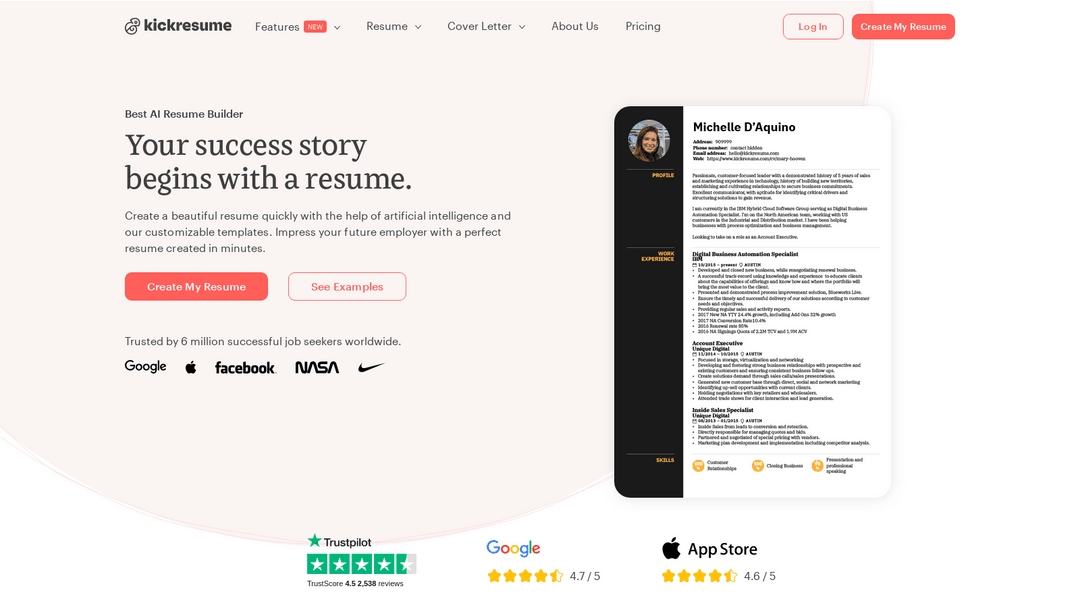 kickresume.com