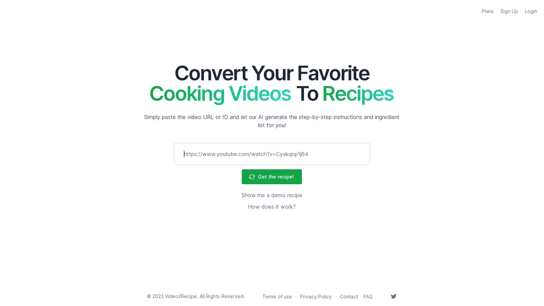 video2recipe.com