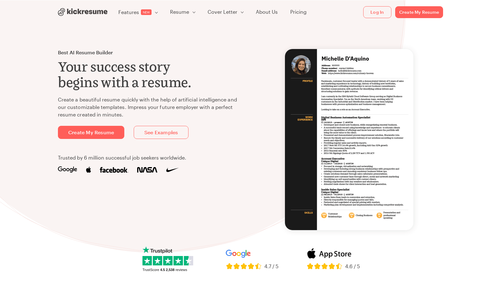 kickresume.com