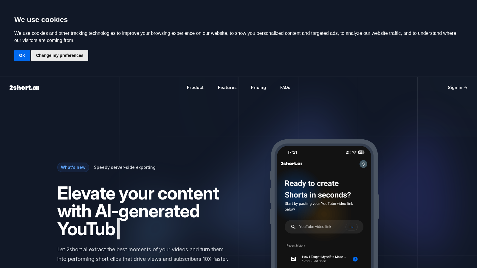 Elevate Your YouTube Content with 2short.ai – Convert Long Videos to Engaging Shorts