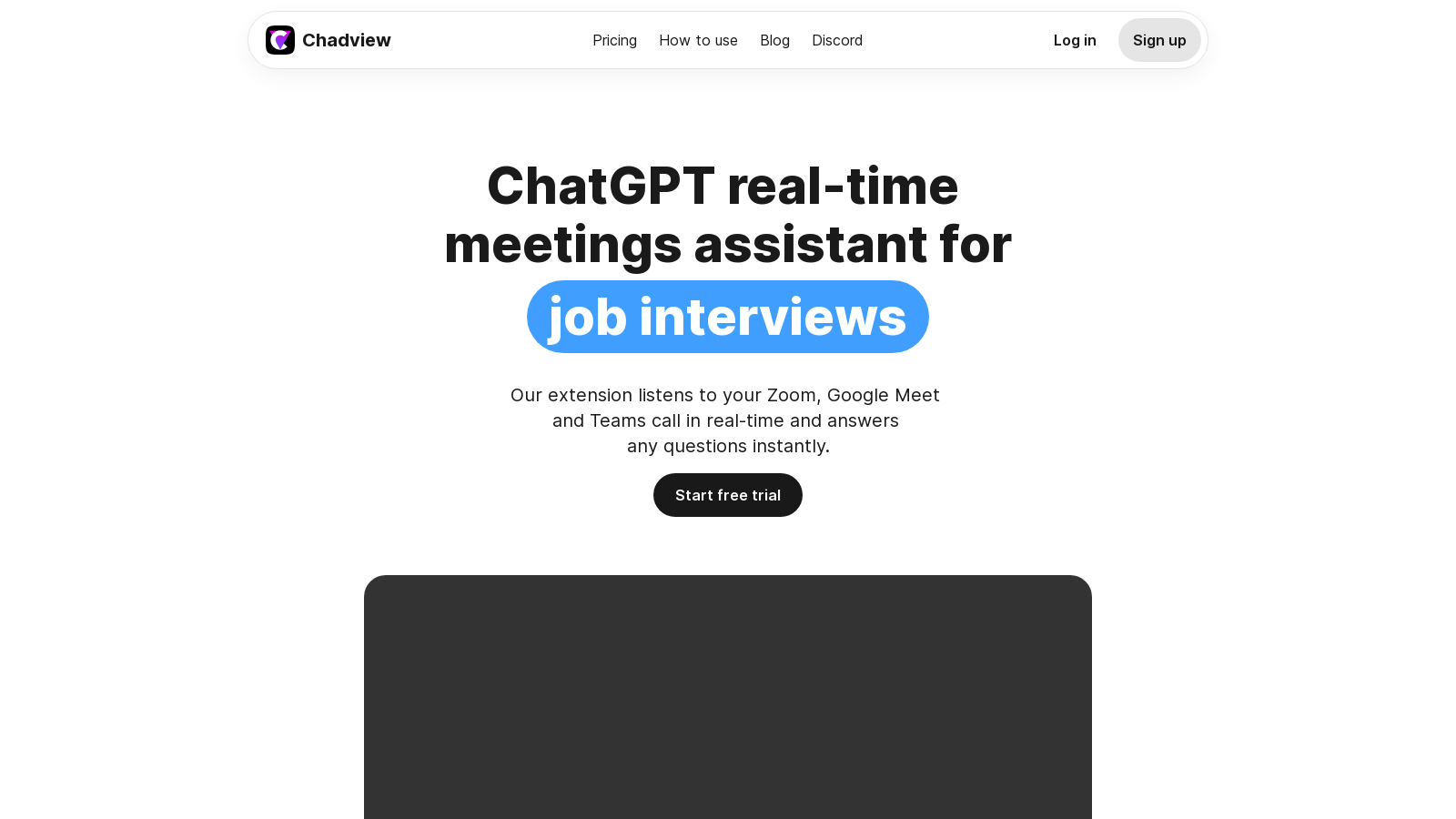 Chadview: Real-Time Interview Assistant for Tech Professionals