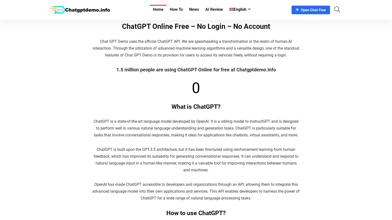ChatGPT Demo: An Advanced Language Tool by OpenAI