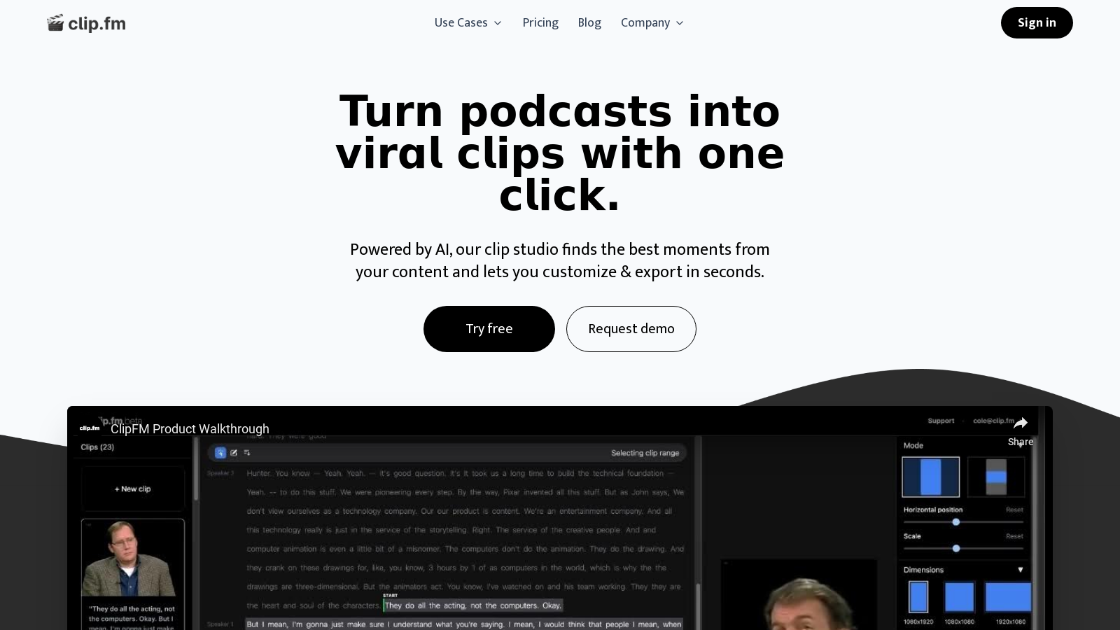 ClipFM: Effortless Podcast Clip Creation for Social Media Exposure