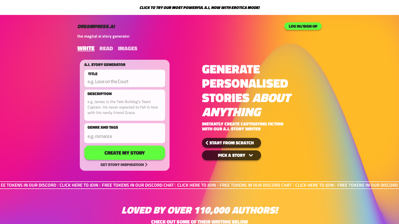 Dreampress.ai – A.I. Story Generator