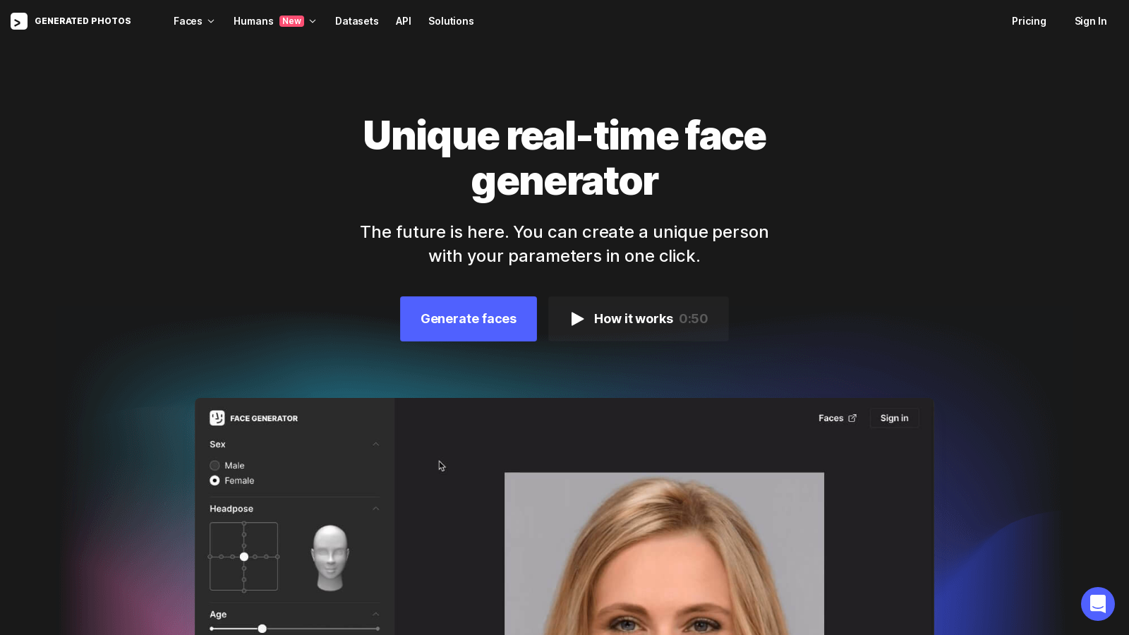 AI-Powered Real-Time Face Generation | Craft Unique Faces Online