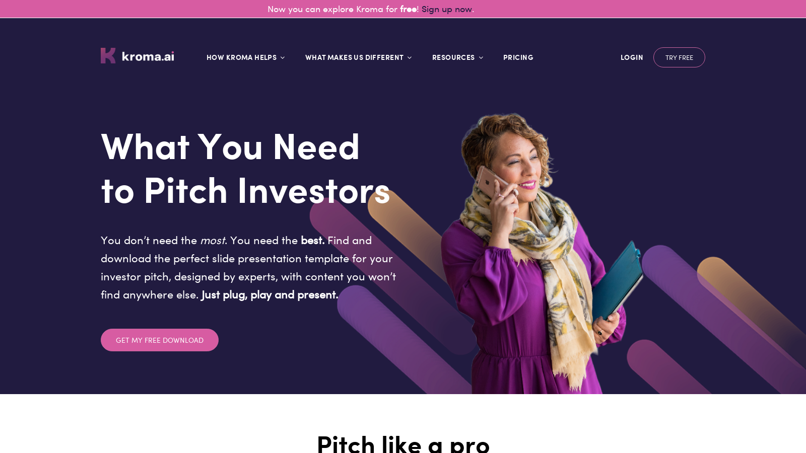 Kroma.ai: Masterful Slide Presentations for Pitching Investors