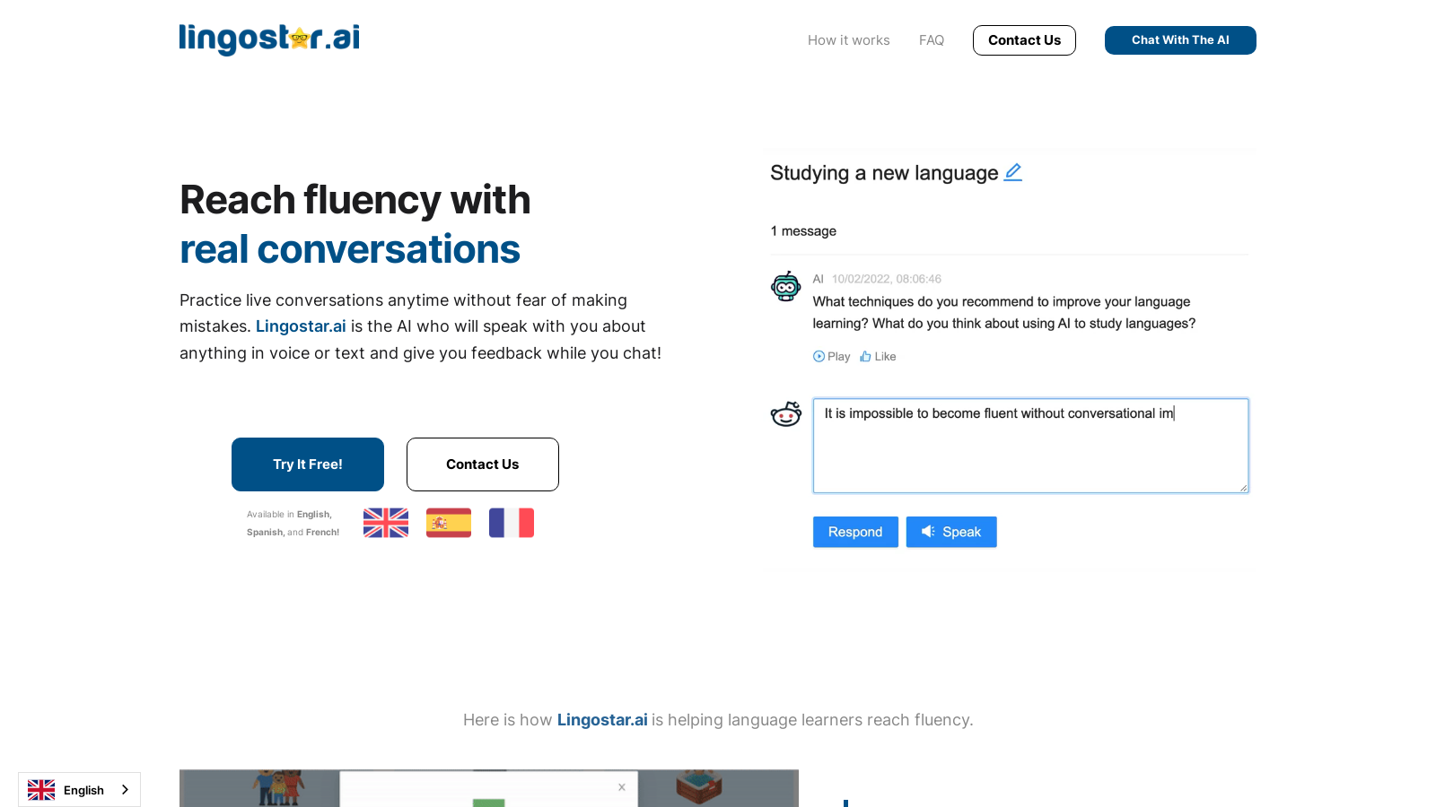 Lingostar.ai: Achieve Language Fluency with AI-Powered Conversations