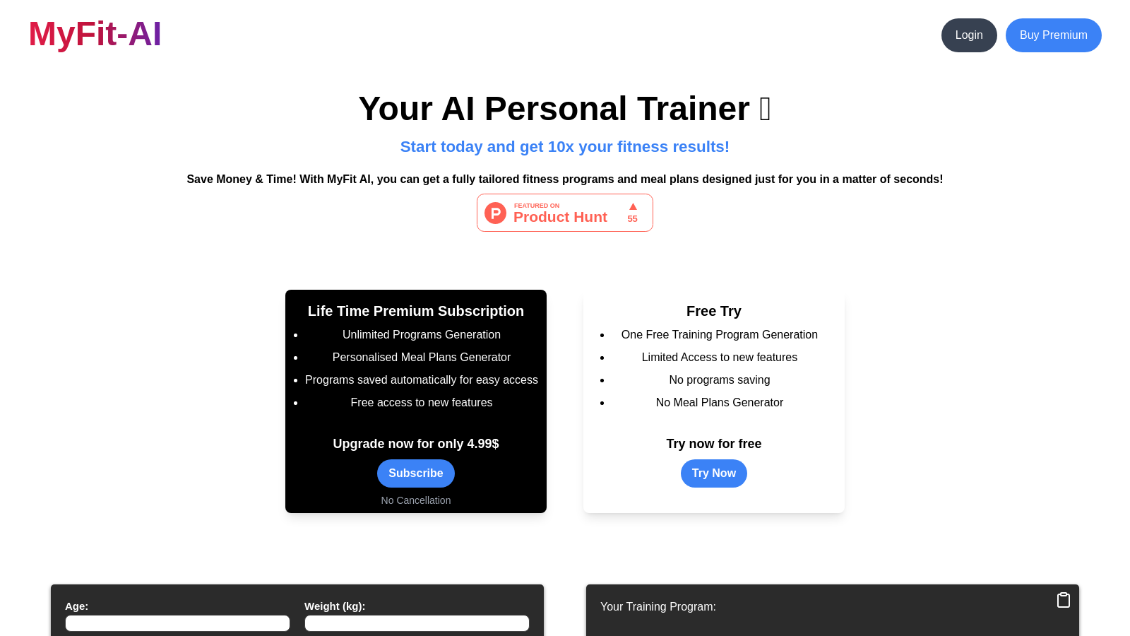 MyFit-AI: Your AI Personal Trainer