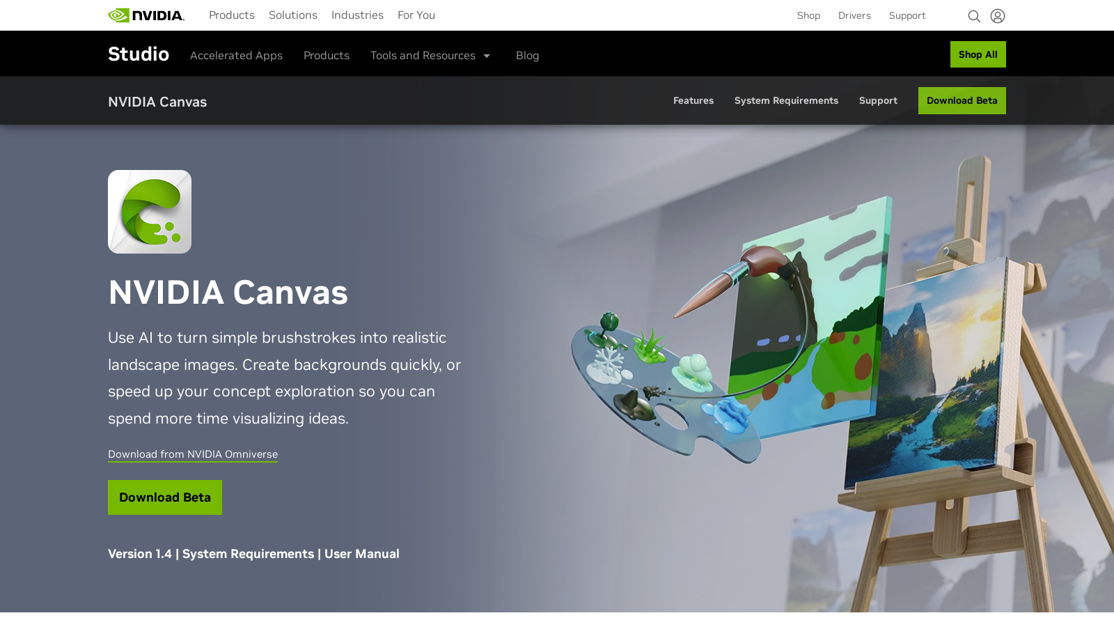 Nvidia tools. NVIDIA Canvas.