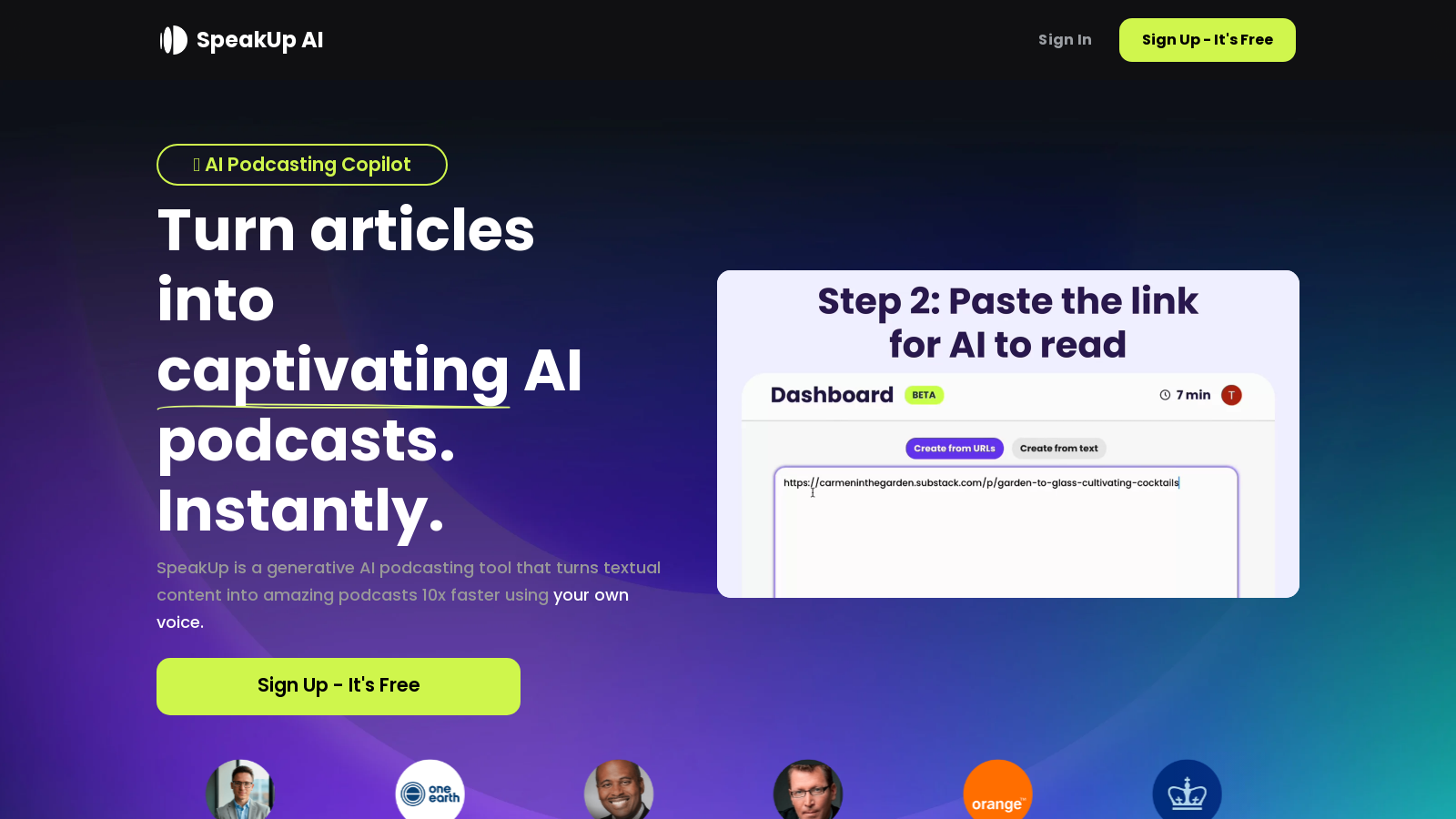SpeakUp AI – Revolutionize Podcasting with AI Voice Cloning