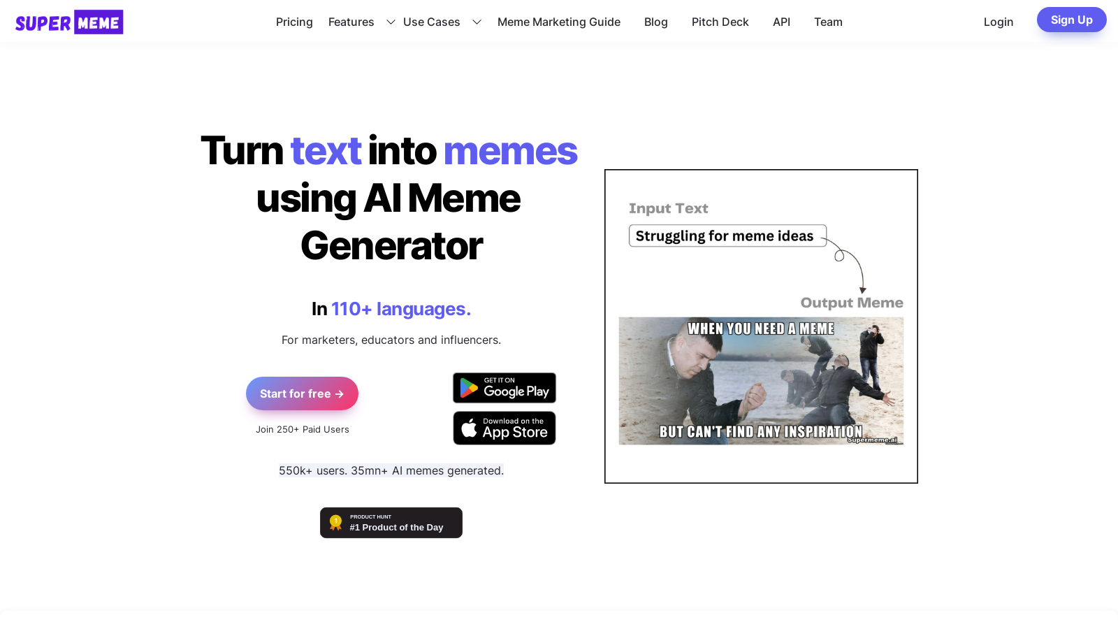 Supermeme.ai – Harness the Power of AI to Create Memes in Over 110 Languages