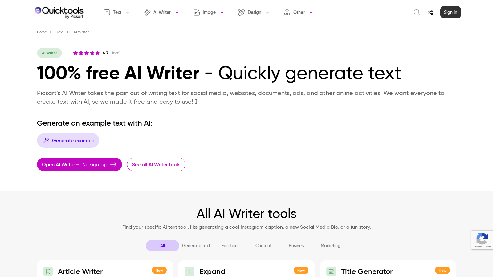 Effortless Content Creation with Picsart’s Free AI Writer
