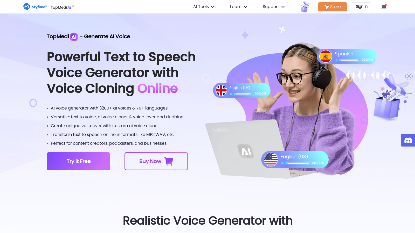 TopMediai – AI Voice Generator & Cloner
