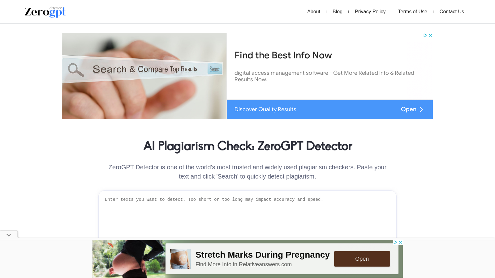 ZeroGPT Detector: AI Plagiarism Checker